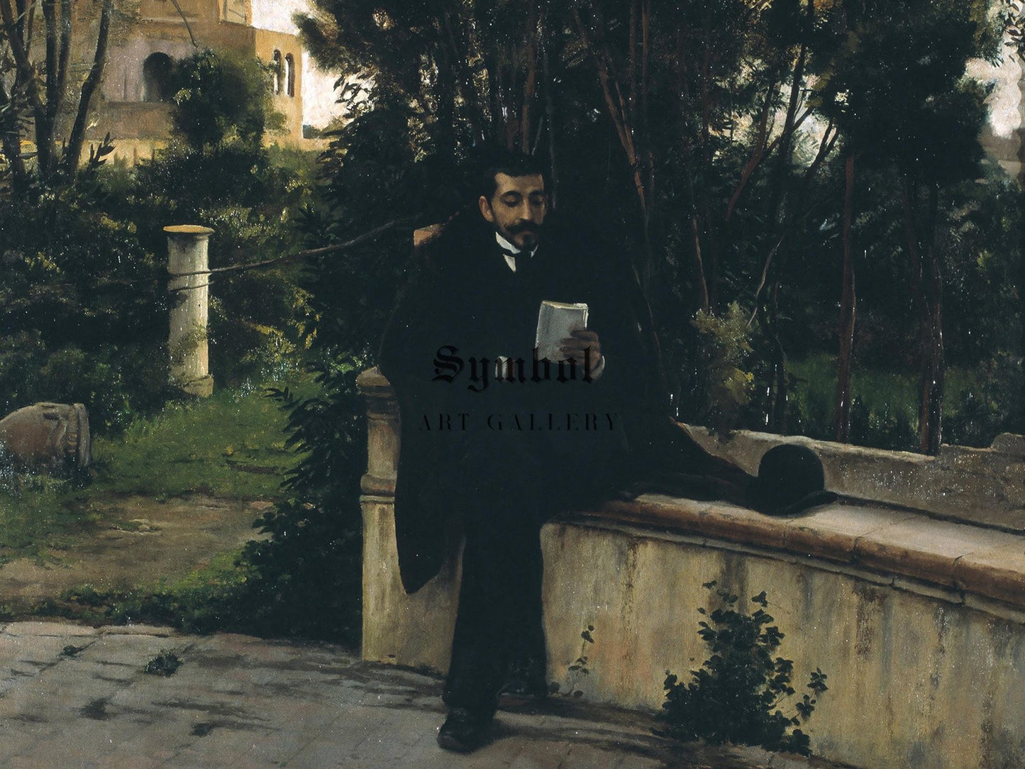 Senyor Quer in the Garden by Santiago Rusiñol, 1889, Art Nouveau, fine art print