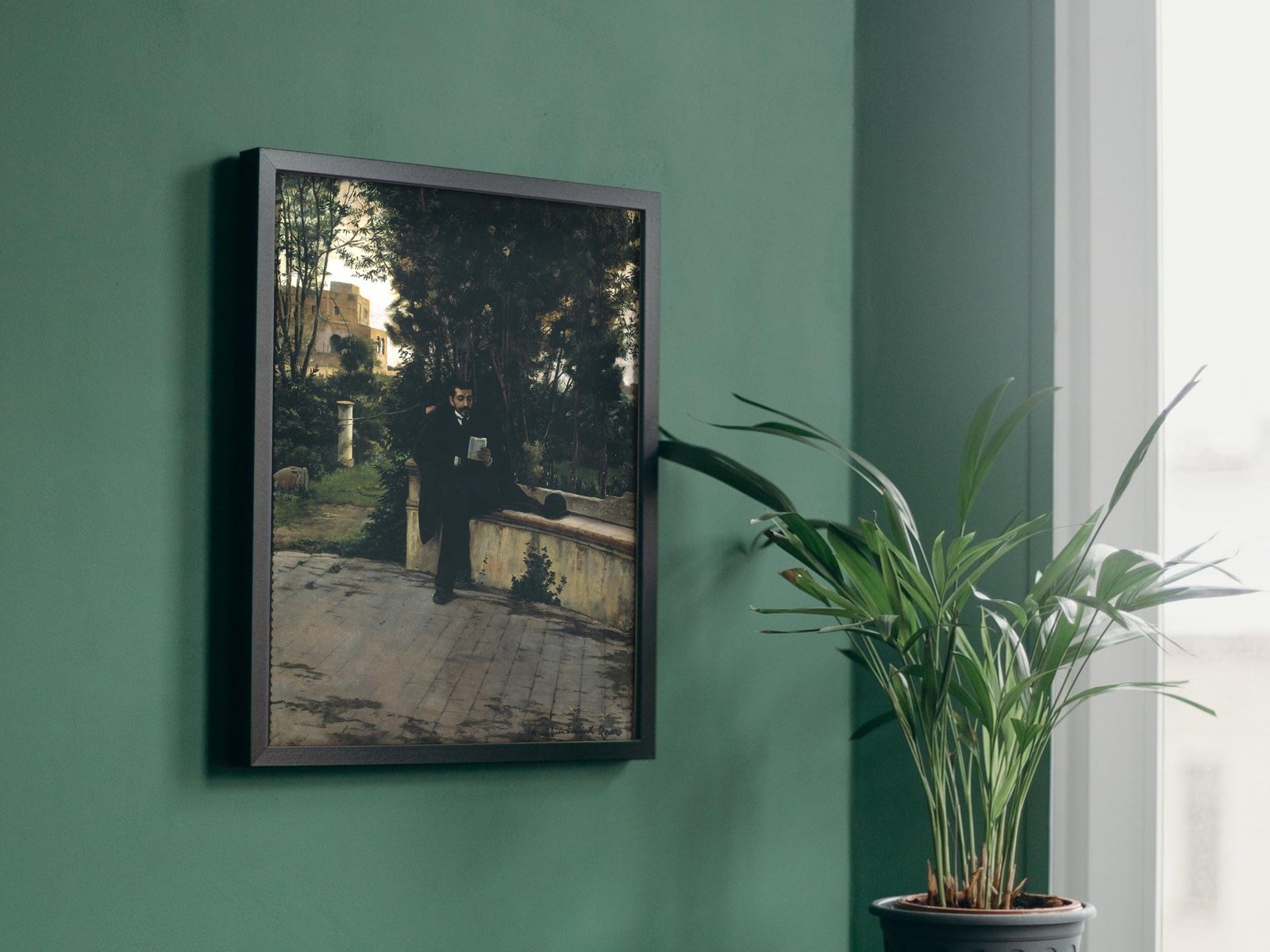 Senyor Quer in the Garden by Santiago Rusiñol, 1889, Art Nouveau, fine art print
