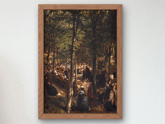 Sermon in the Beech Grove near Kösen by Adolph von Menzel, 1868, Realism and Naturalism, fine art print