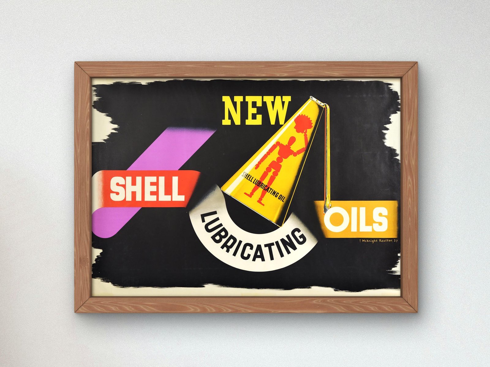 Shell Oil advertising poster by Edward McKnight Kauffer, 1957, Vintage Ads and Posters movement, fine art print