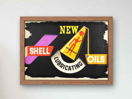 Shell Oil advertising poster by Edward McKnight Kauffer, 1957, Vintage Ads and Posters movement, fine art print