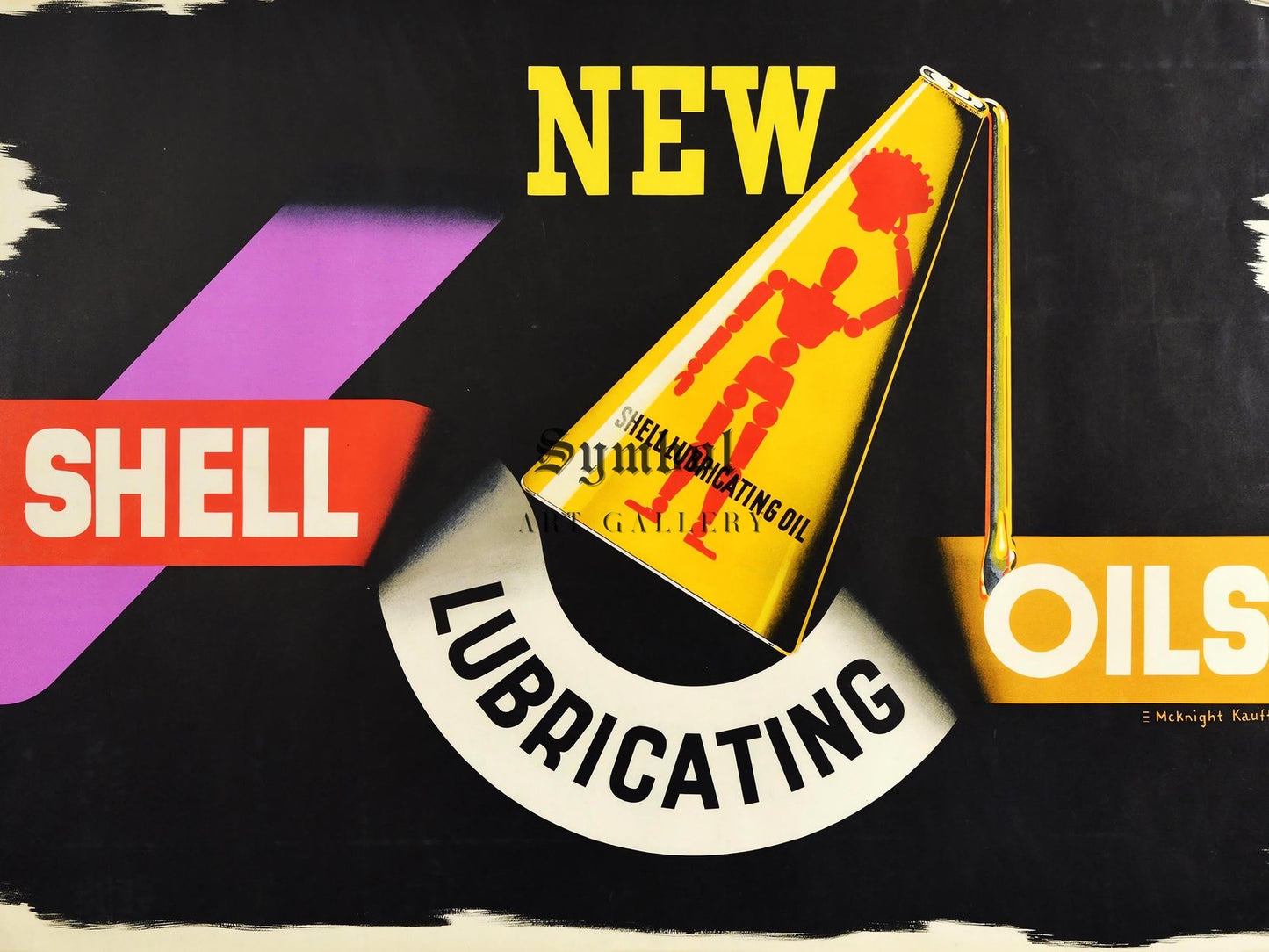 Shell Oil advertising poster by Edward McKnight Kauffer, 1957, Vintage Ads and Posters movement, fine art print
