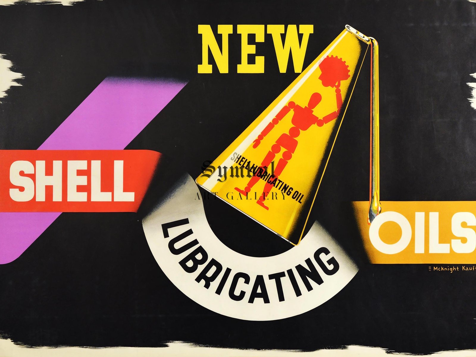 Shell Oil advertising poster by Edward McKnight Kauffer, 1957, Vintage Ads and Posters movement, fine art print