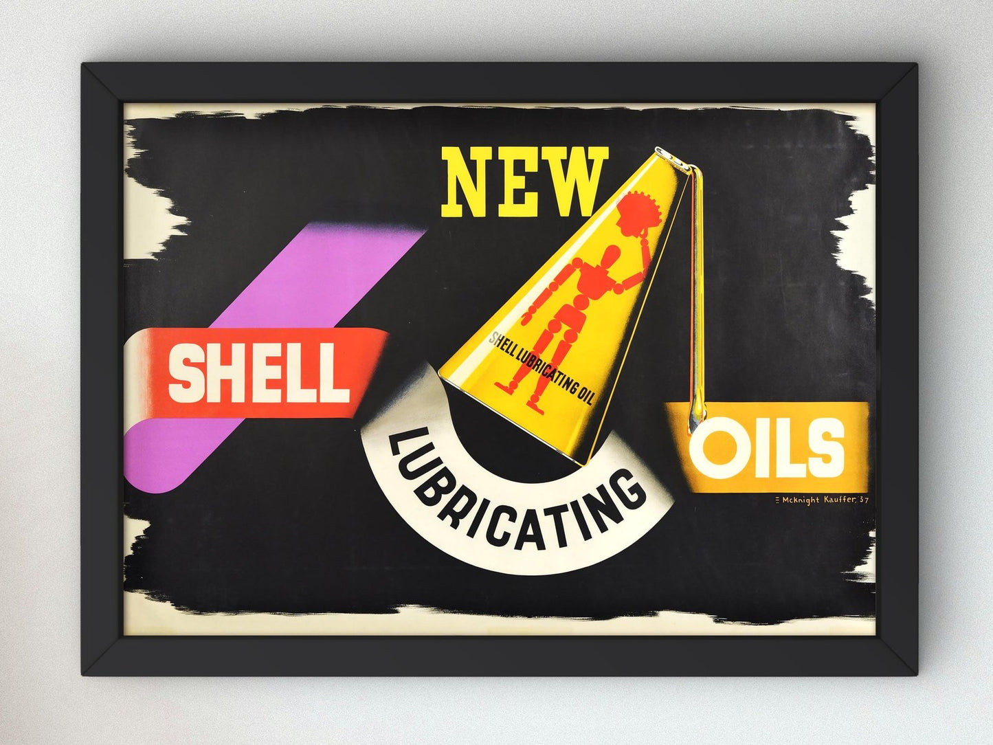 Shell Oil advertising poster by Edward McKnight Kauffer, 1957, Vintage Ads and Posters movement, fine art print