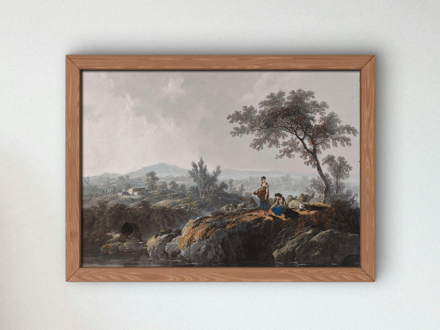 Shepherds in a Landscape by Jean Baptiste Pillement, 1779, Rococo and Neoclassicism, fine art print