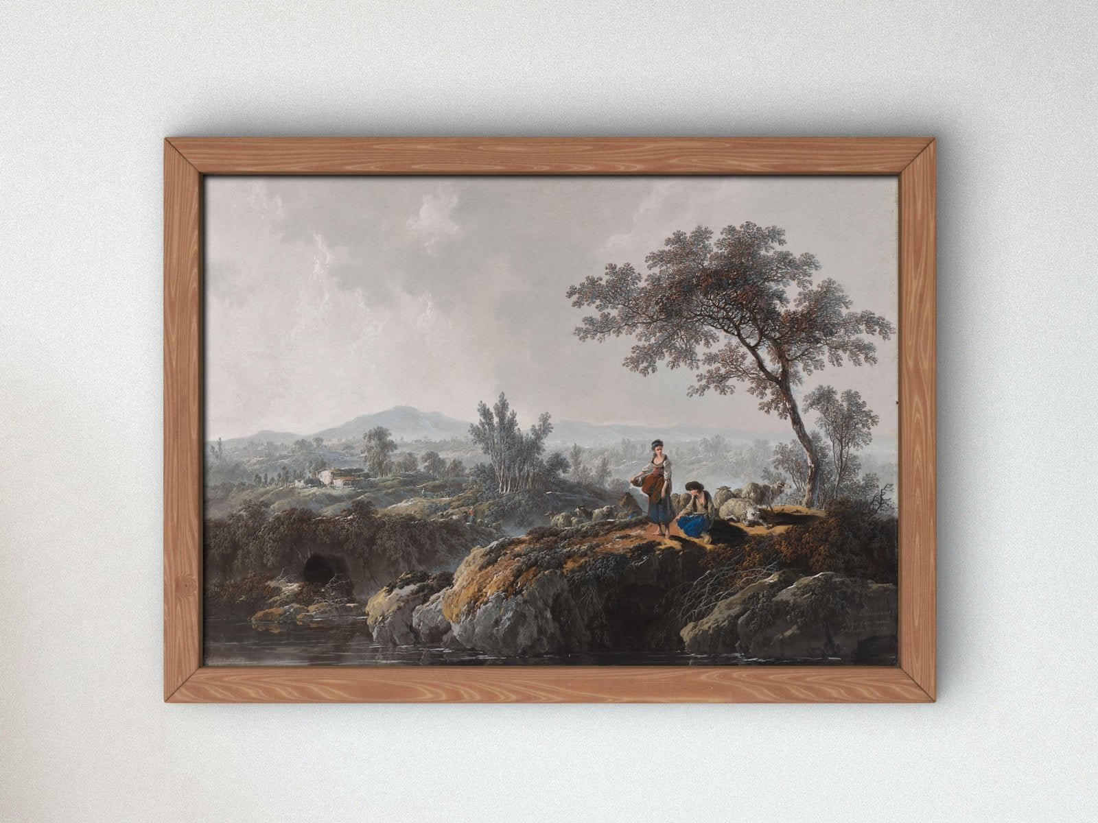 Shepherds in a Landscape by Jean Baptiste Pillement, 1779, Rococo and Neoclassicism, fine art print