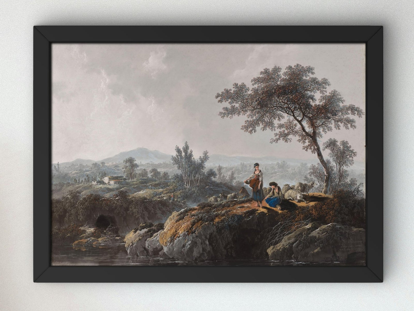 Shepherds in a Landscape by Jean Baptiste Pillement, 1779, Rococo and Neoclassicism, fine art print