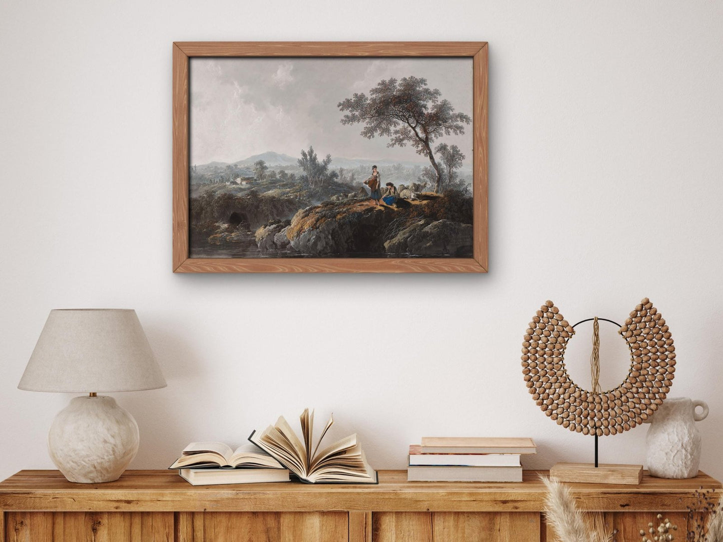 Shepherds in a Landscape by Jean Baptiste Pillement, 1779, Rococo and Neoclassicism, fine art print