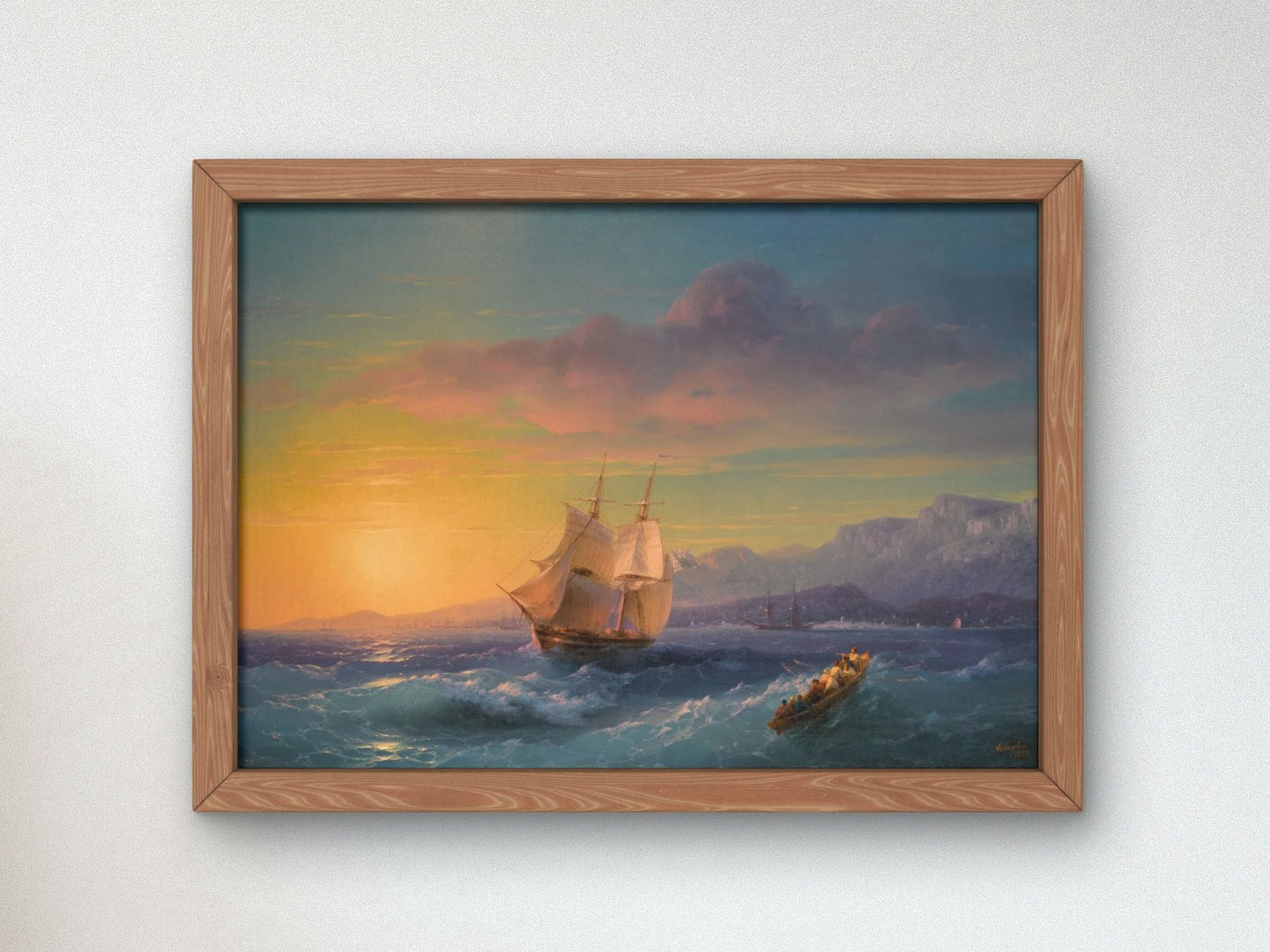 Ship at Sunset off Cap Martin by Ivan Aivazovsky, 1859, Romanticism and Classical Landscapes, fine art print