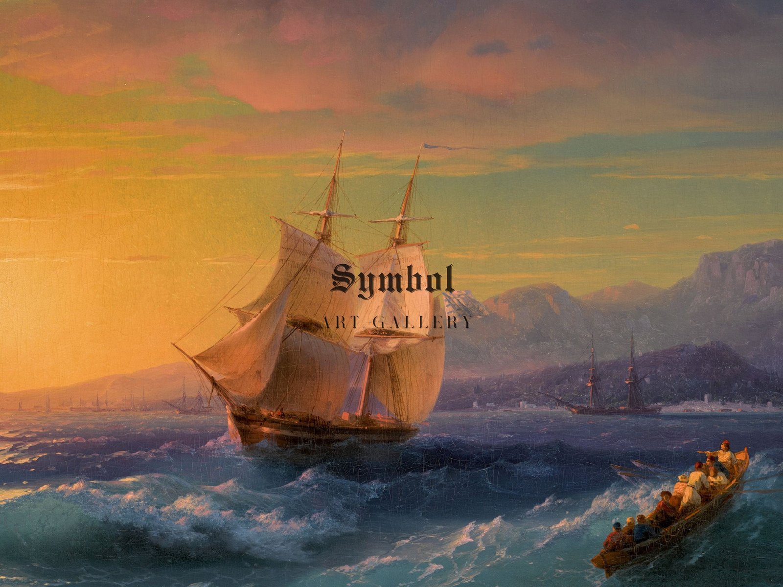 Ship at Sunset off Cap Martin by Ivan Aivazovsky, 1859, Romanticism and Classical Landscapes, fine art print