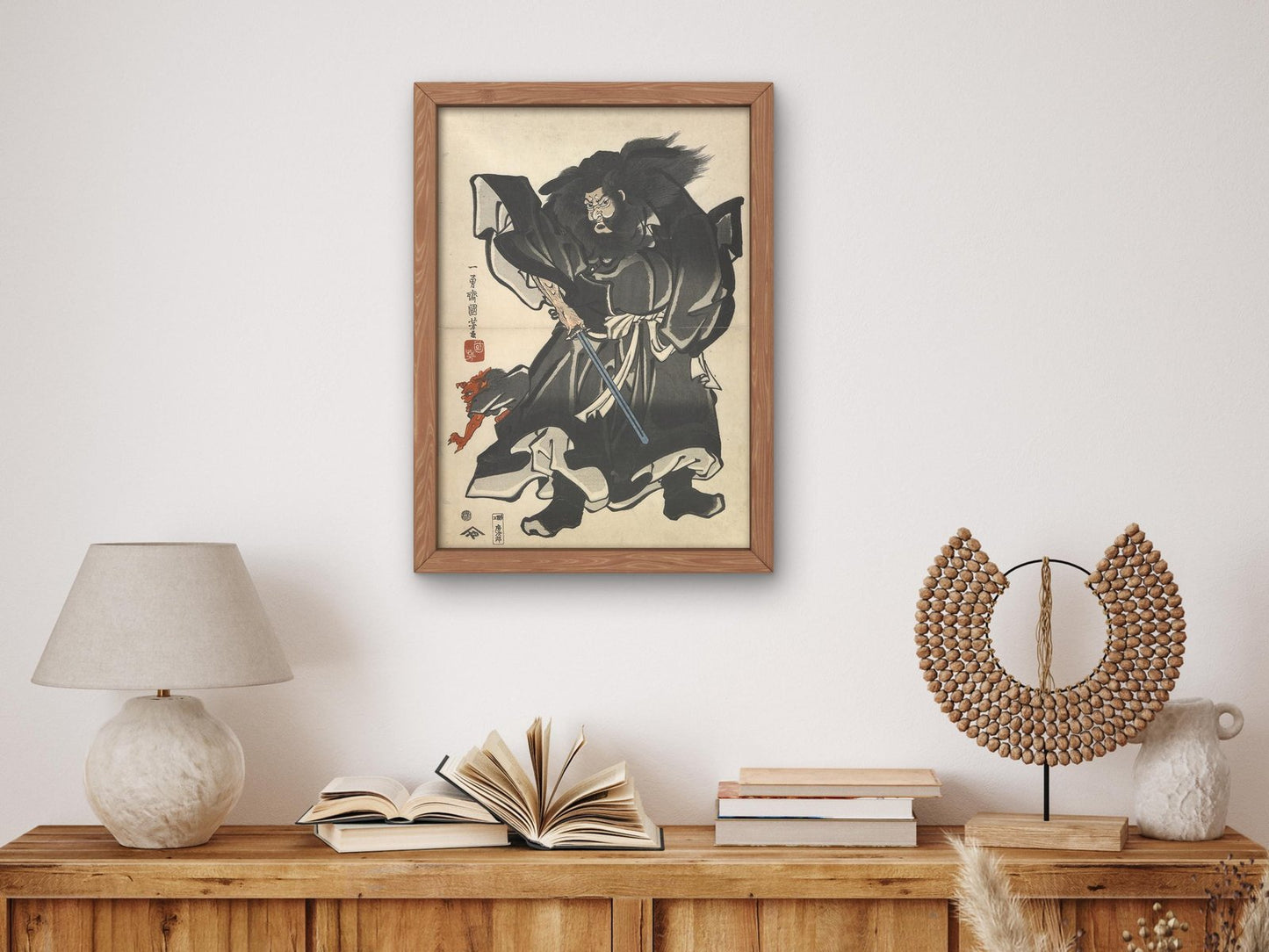 Shoki and Demon by Utagawa Kuniyoshi, 1845, Japanese Woodblock Prints, fine art print