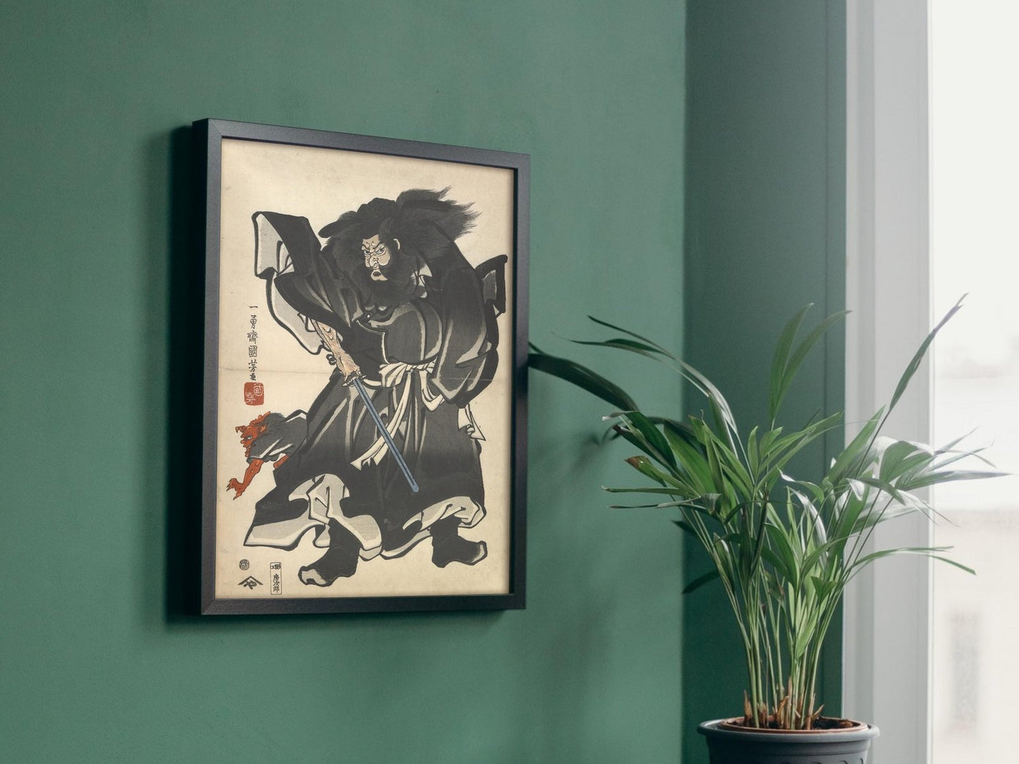 Shoki and Demon by Utagawa Kuniyoshi, 1845, Japanese Woodblock Prints, fine art print
