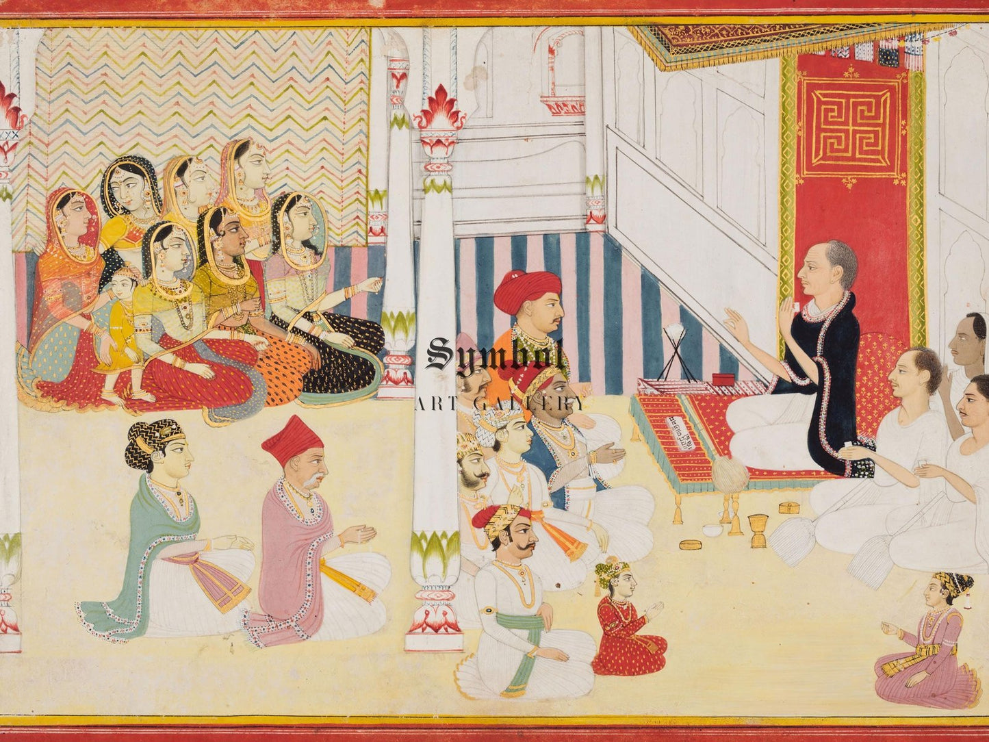 Shvetambara Jain Teacher Giving Instruction by Sahib Ram, 1750, Orientalism and Exoticism, fine art print