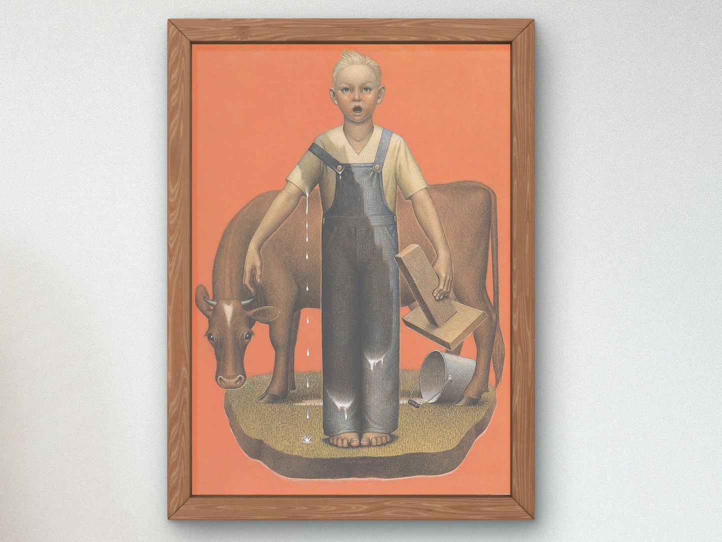 Spilt Milk by Grant Wood, 1936, Art Deco and American Modernism, fine art print