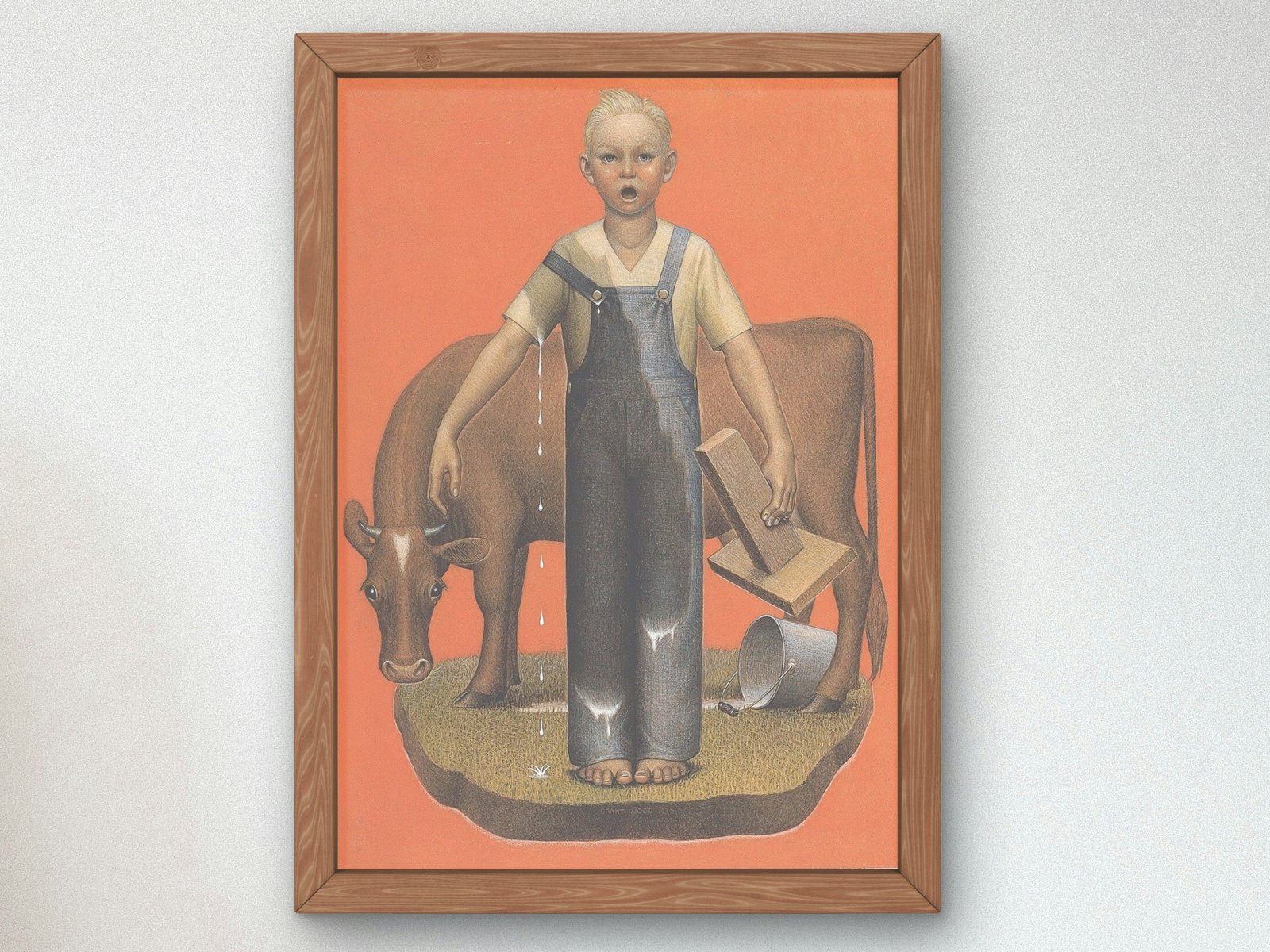 Spilt Milk by Grant Wood, 1936, Art Deco and American Modernism, fine art print