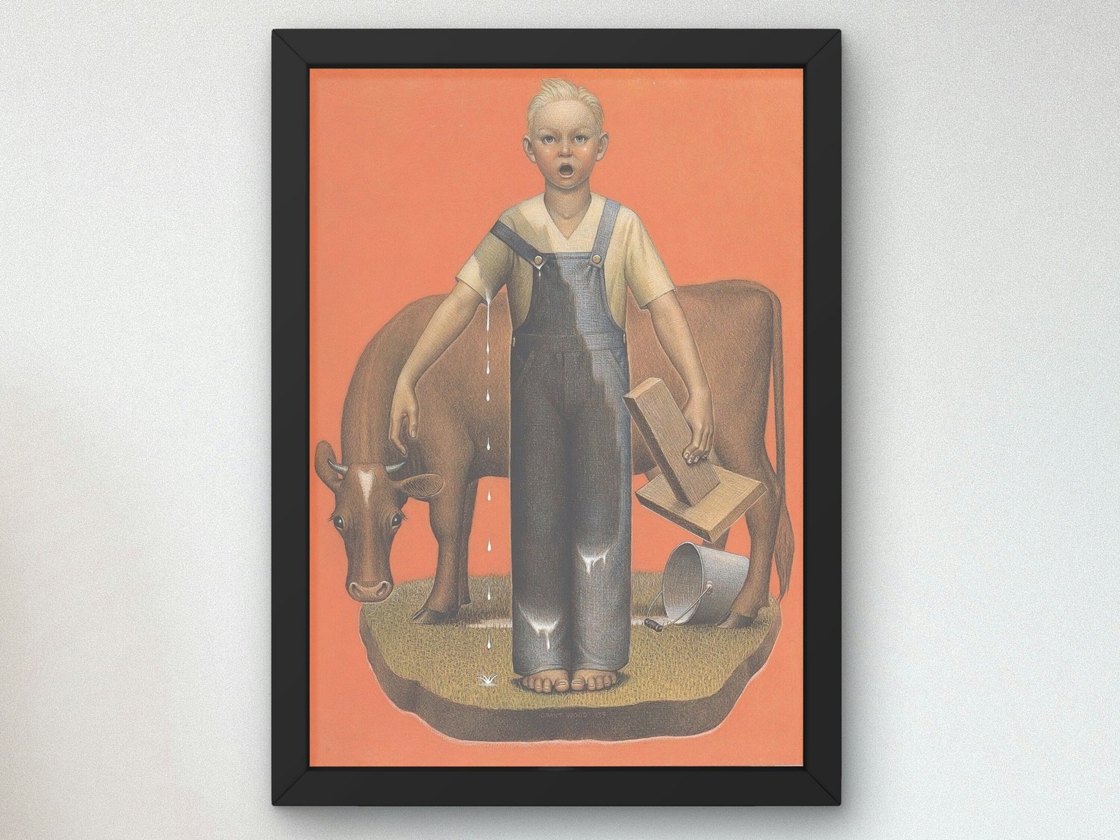 Spilt Milk by Grant Wood, 1936, Art Deco and American Modernism, fine art print
