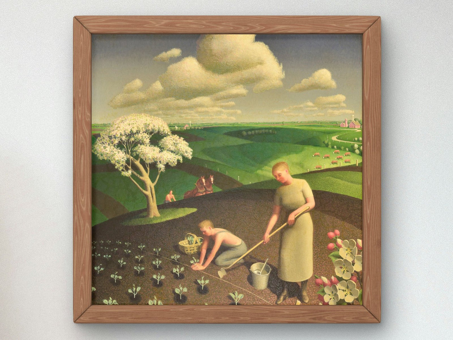 Spring in the Country by Grant Wood, 1941, Art Deco and American Modernism, fine art print