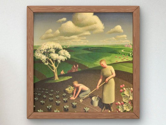 Spring in the Country by Grant Wood, 1941, Art Deco and American Modernism, fine art print