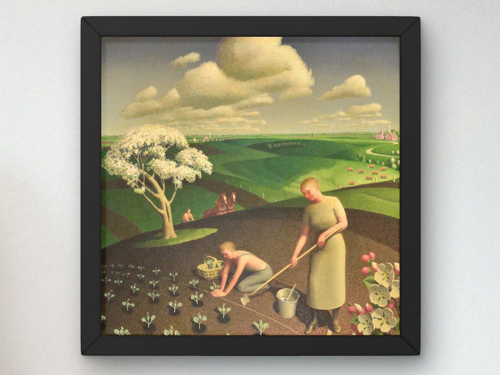 Spring in the Country by Grant Wood, 1941, Art Deco and American Modernism, fine art print