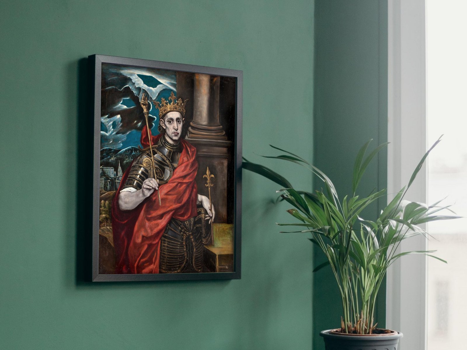 Saint Louis King of France by El Greco, 1600, Baroque and Chiaroscuro, fine art print