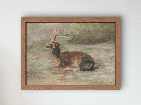 Stag Lying Down by Rosa Bonheur, 1875, Realism and Naturalism, fine art print