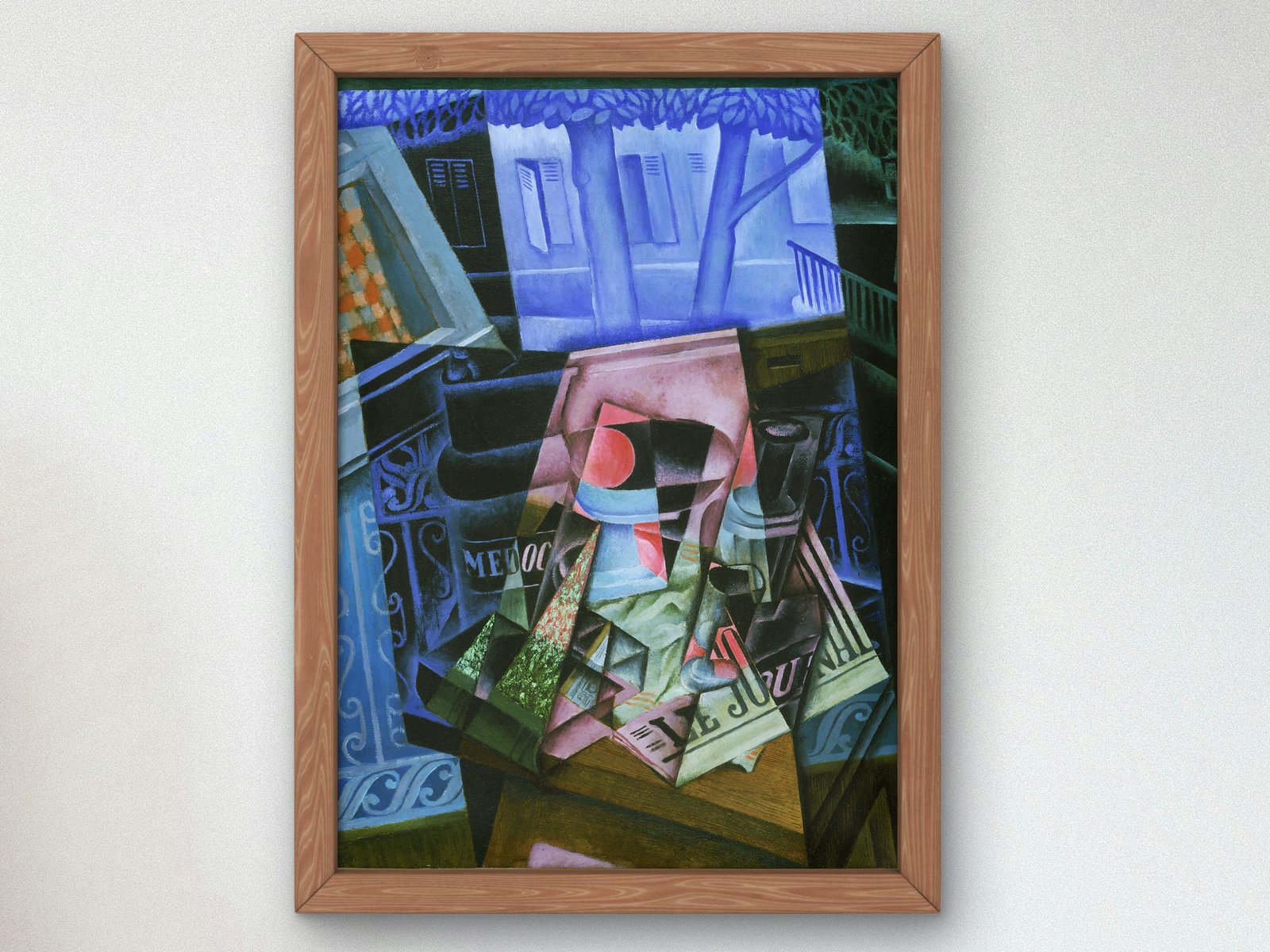 Still Life before an Open Window Place Ravignan by Juan Gris, 1915, Cubism, fine art print