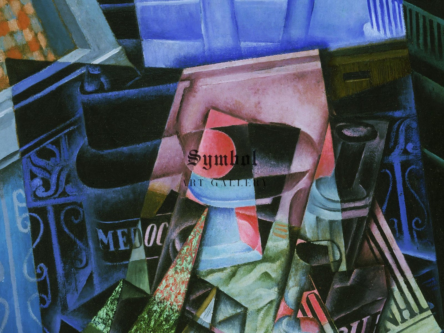 Still Life before an Open Window Place Ravignan by Juan Gris, 1915, Cubism, fine art print