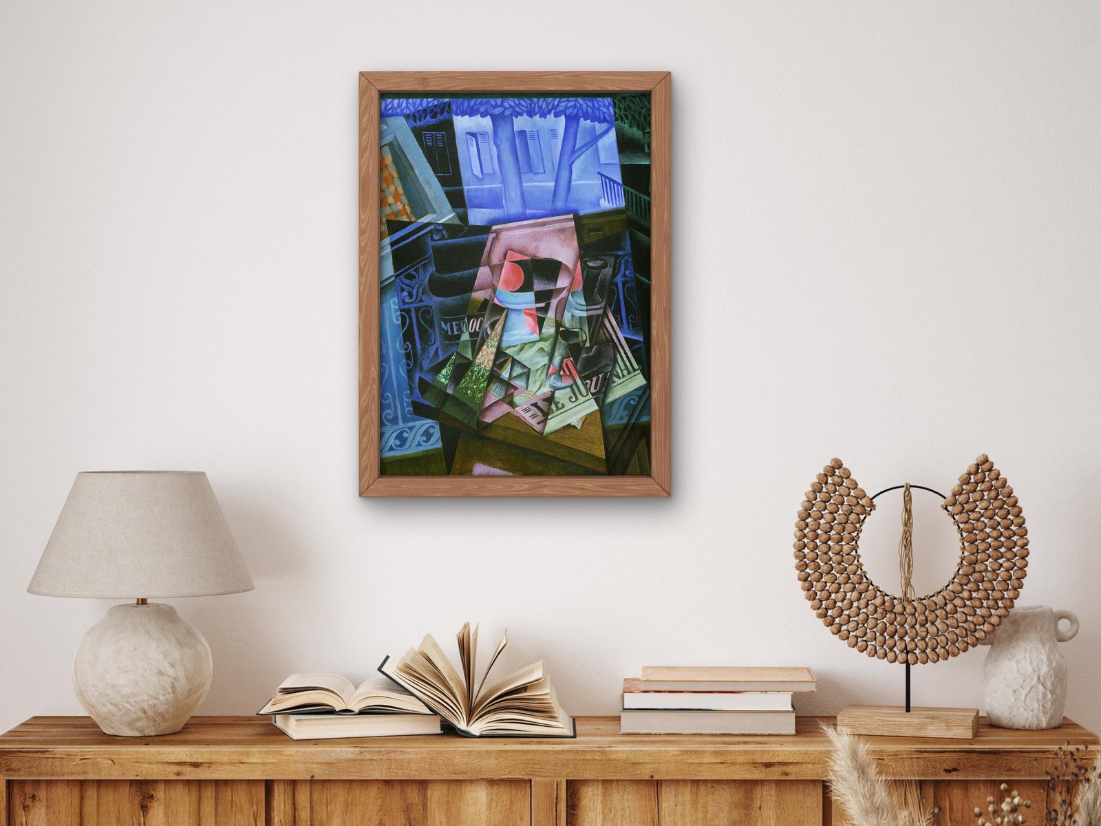 Still Life before an Open Window Place Ravignan by Juan Gris, 1915, Cubism, fine art print