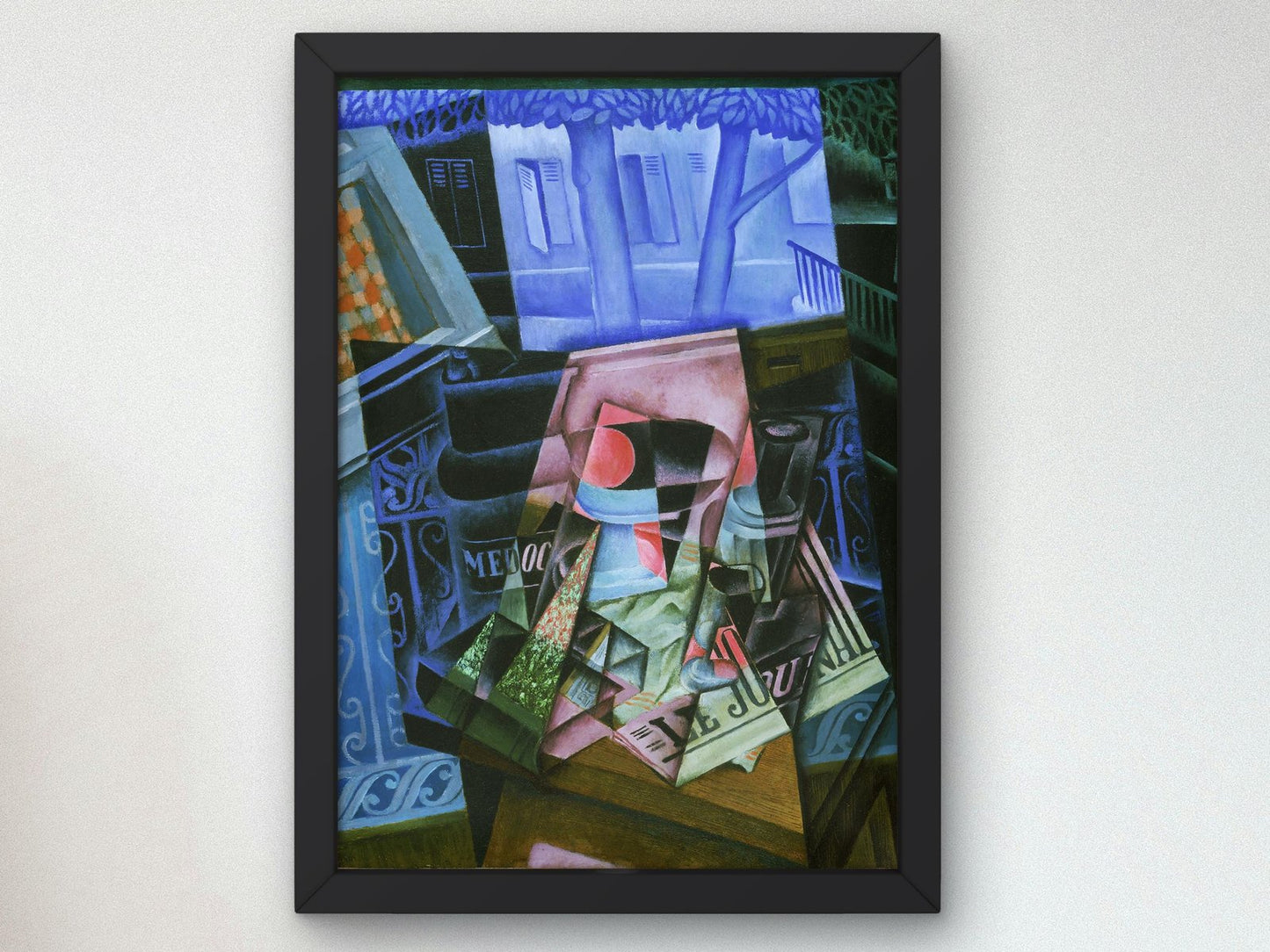 Still Life before an Open Window Place Ravignan by Juan Gris, 1915, Cubism, fine art print
