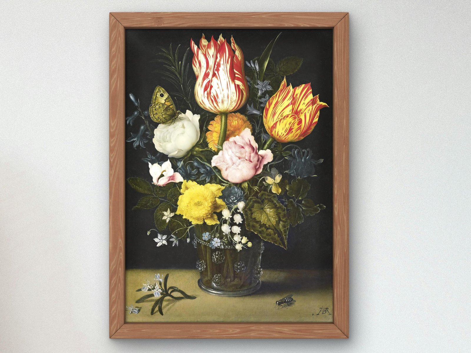Still Life of Flowers by Ambrosius Bosschaert the Elder, 1619, Baroque and Chiaroscuro, fine art print
