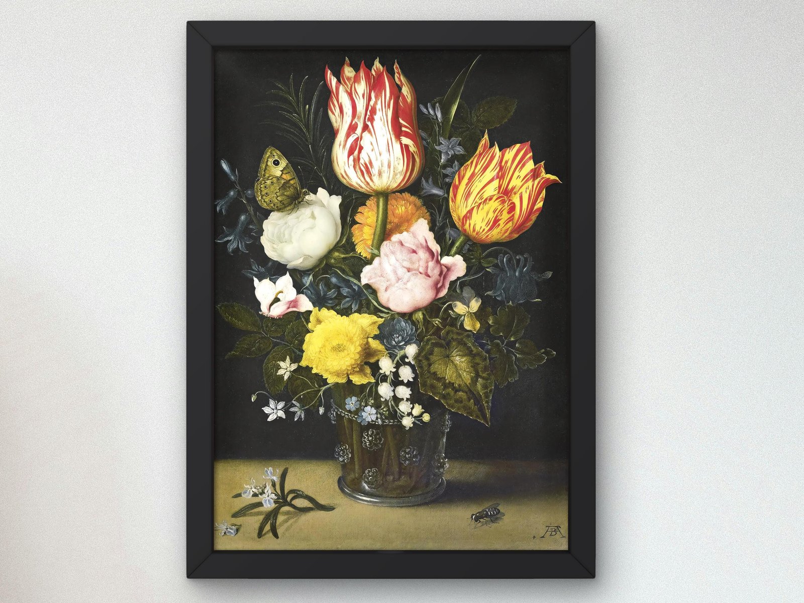 Still Life of Flowers by Ambrosius Bosschaert the Elder, 1619, Baroque and Chiaroscuro, fine art print