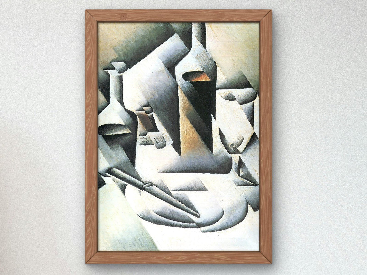 Still Life with Bottles and Knife by Juan Gris, 1914, Cubism and Abstract Art, fine art print
