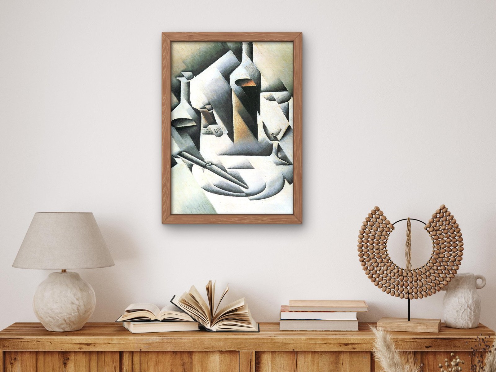 Still Life with Bottles and Knife by Juan Gris, 1914, Cubism and Abstract Art, fine art print