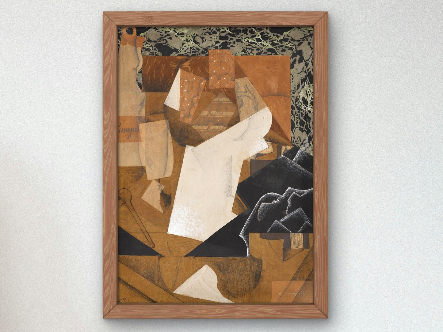 Still Life with Grapes by Juan Gris, 1914, Cubism and Abstract Art, fine art print