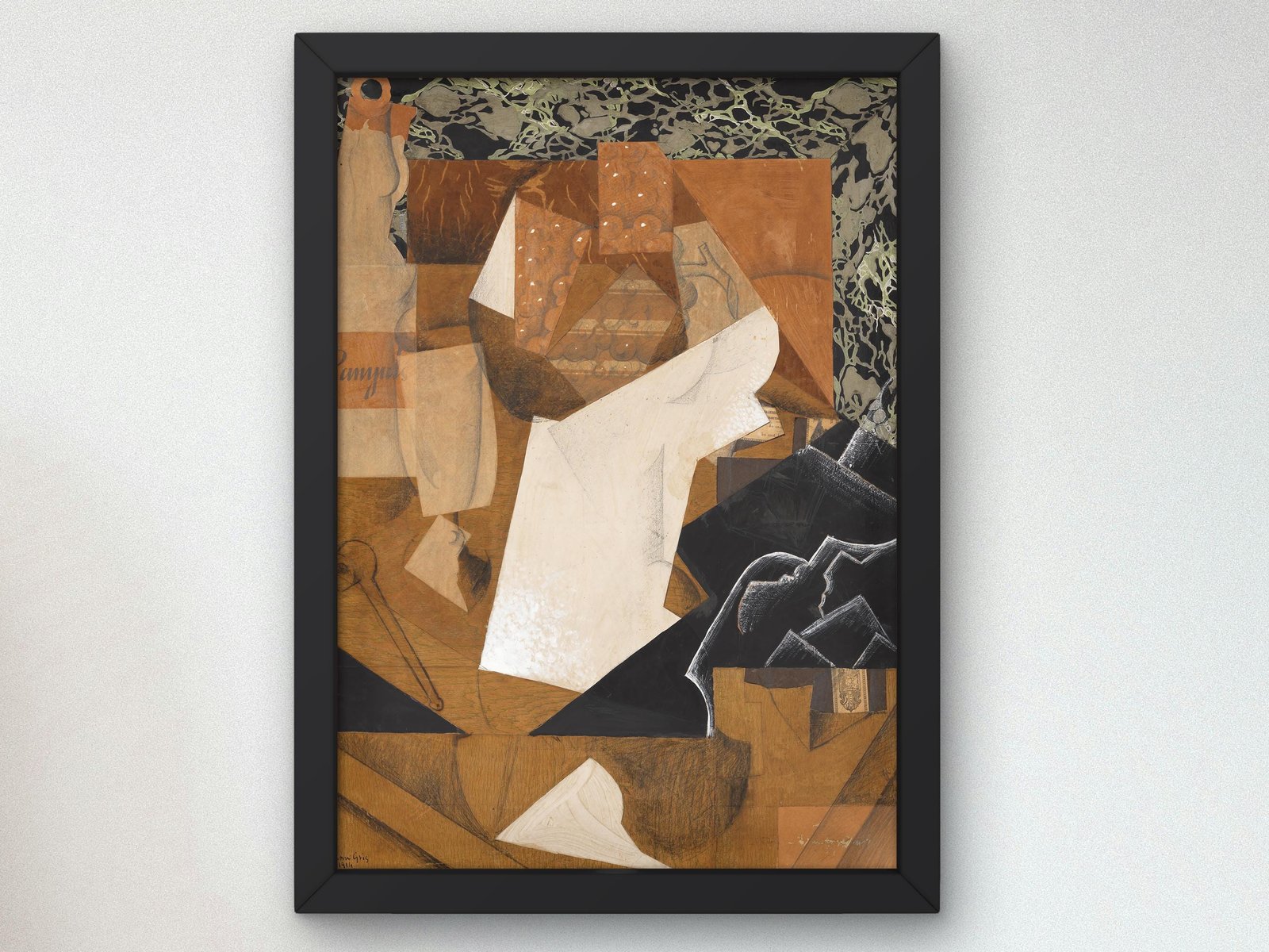 Still Life with Grapes by Juan Gris, 1914, Cubism and Abstract Art, fine art print