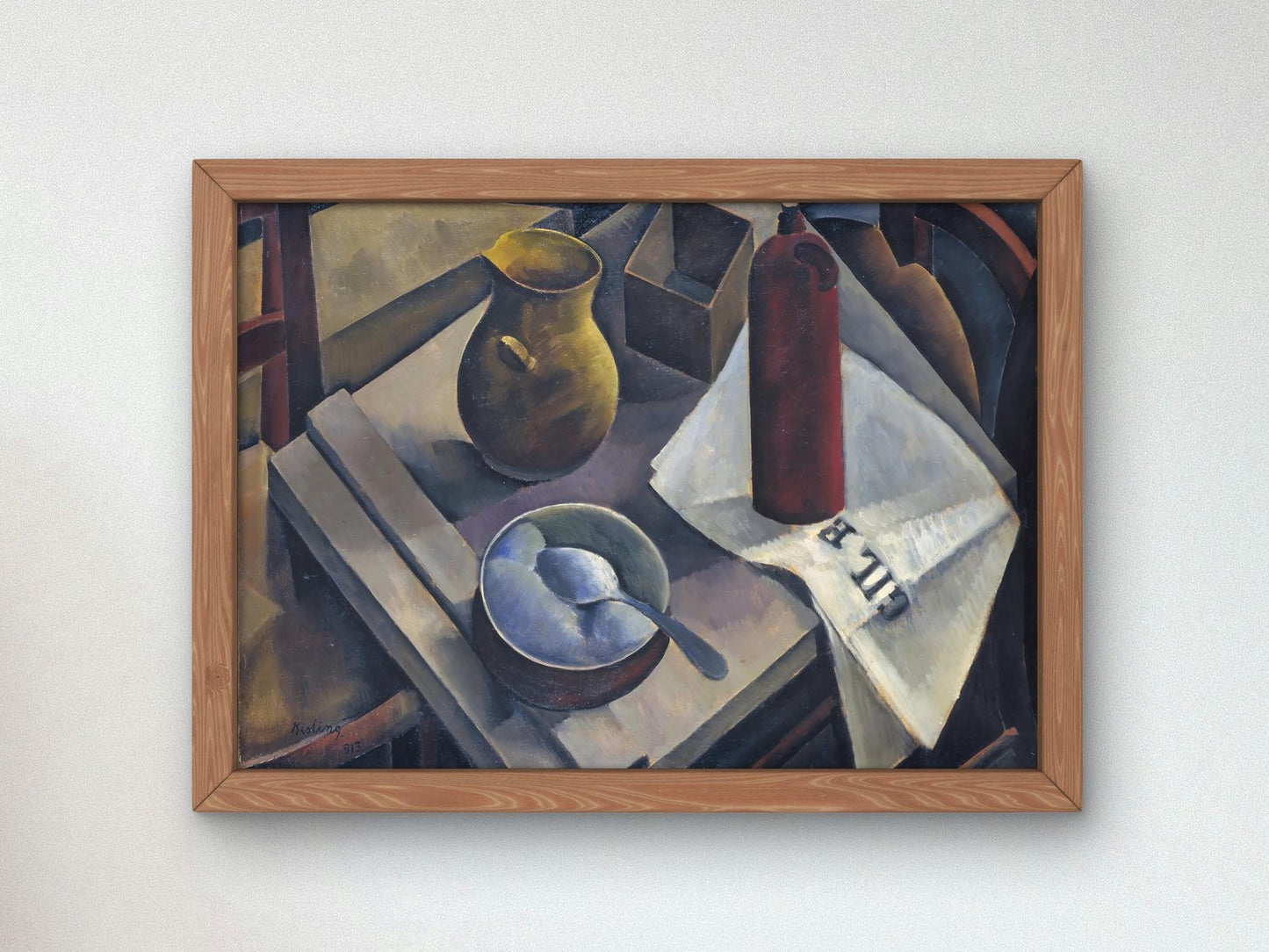 Still Life with Newspaper by Moïse Kisling, 1913, Cubism and Abstract Art, fine art print