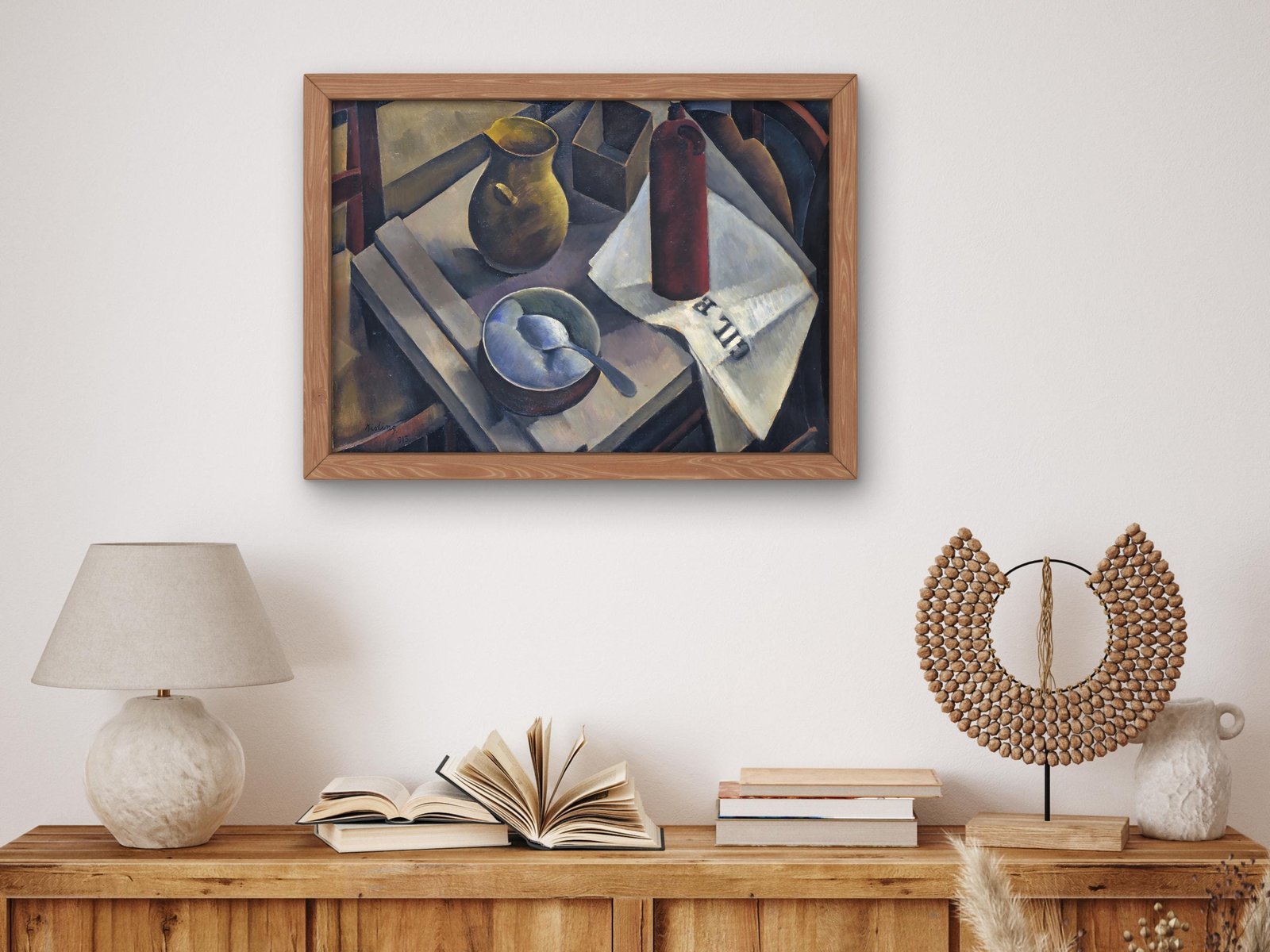 Still Life with Newspaper by Moïse Kisling, 1913, Cubism and Abstract Art, fine art print
