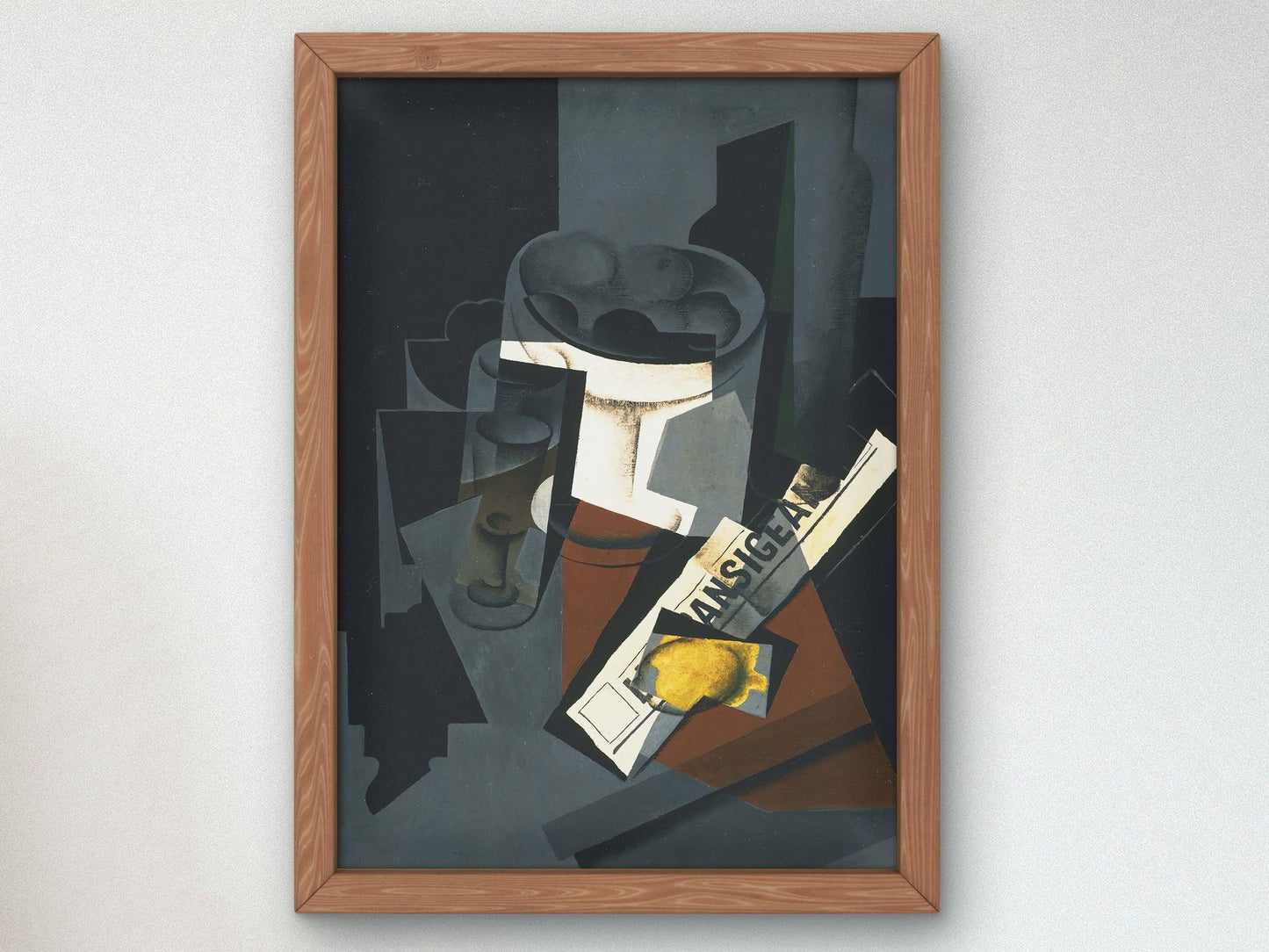 Still Life with Newspaper by Juan Gris, 1916, Cubism and Abstract Art, fine art print