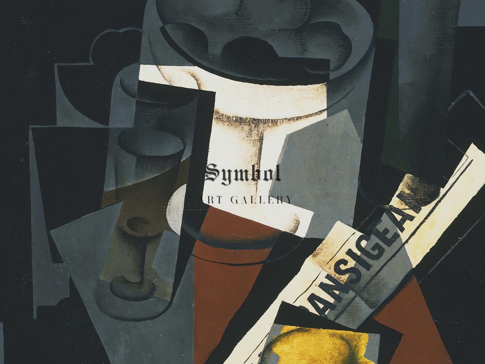 Still Life with Newspaper by Juan Gris, 1916, Cubism and Abstract Art, fine art print