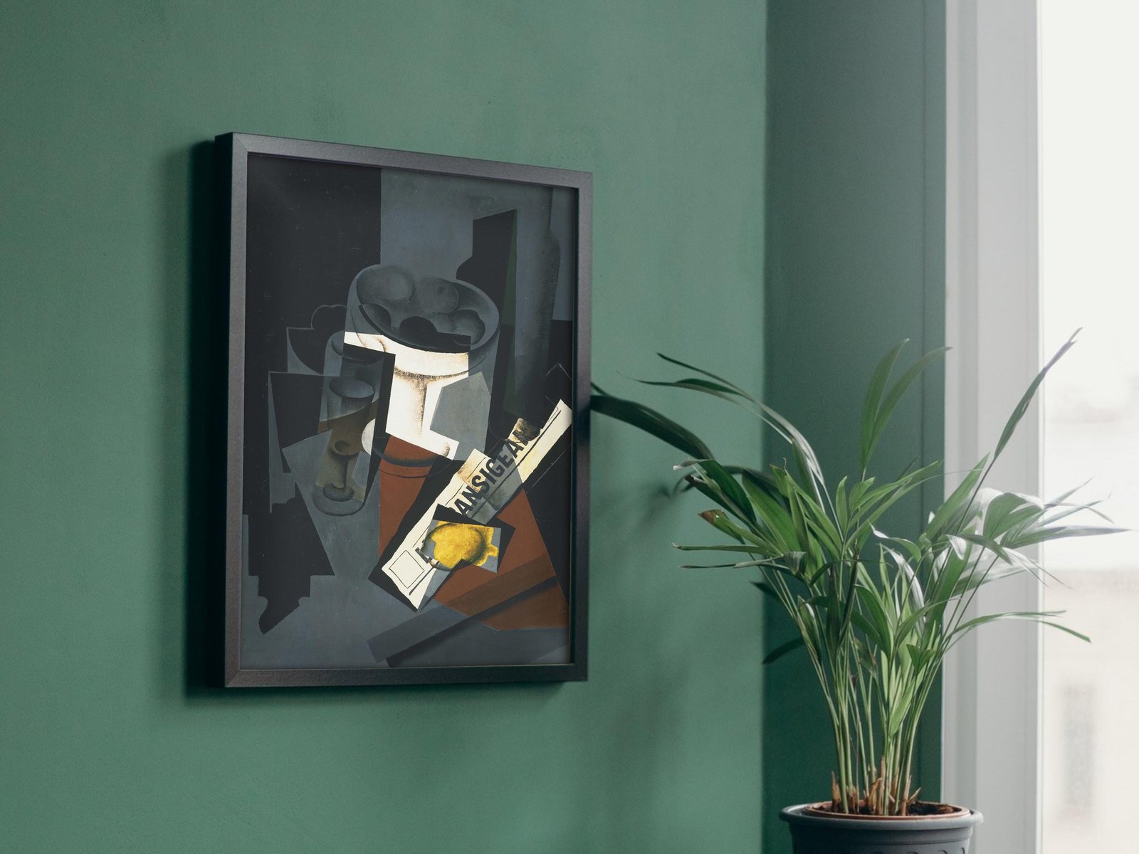 Still Life with Newspaper by Juan Gris, 1916, Cubism and Abstract Art, fine art print