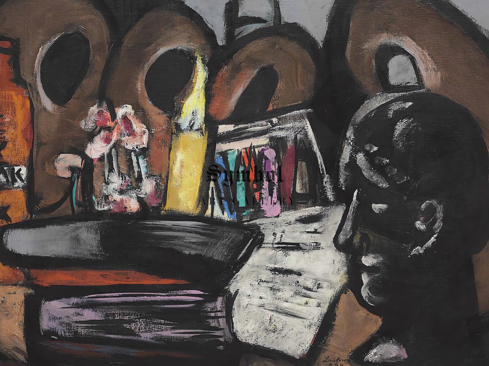 Still Life with Palettes by Max Beckmann, 1944, Expressionism and Fauvism, fine art print