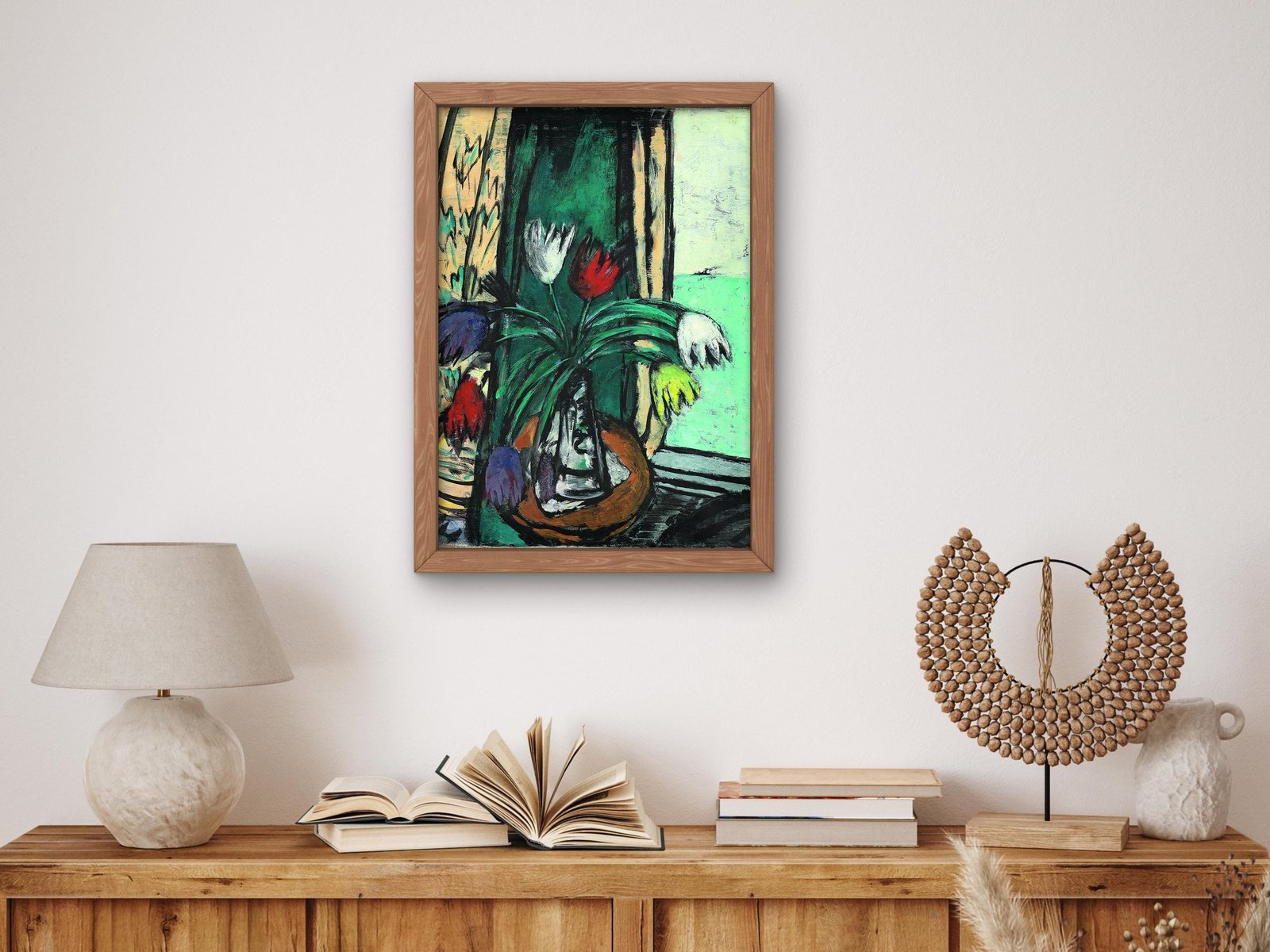 Still Life with Tulips and View of the Sea by Max Beckmann, 1938, Expressionism and Fauvism, fine art print
