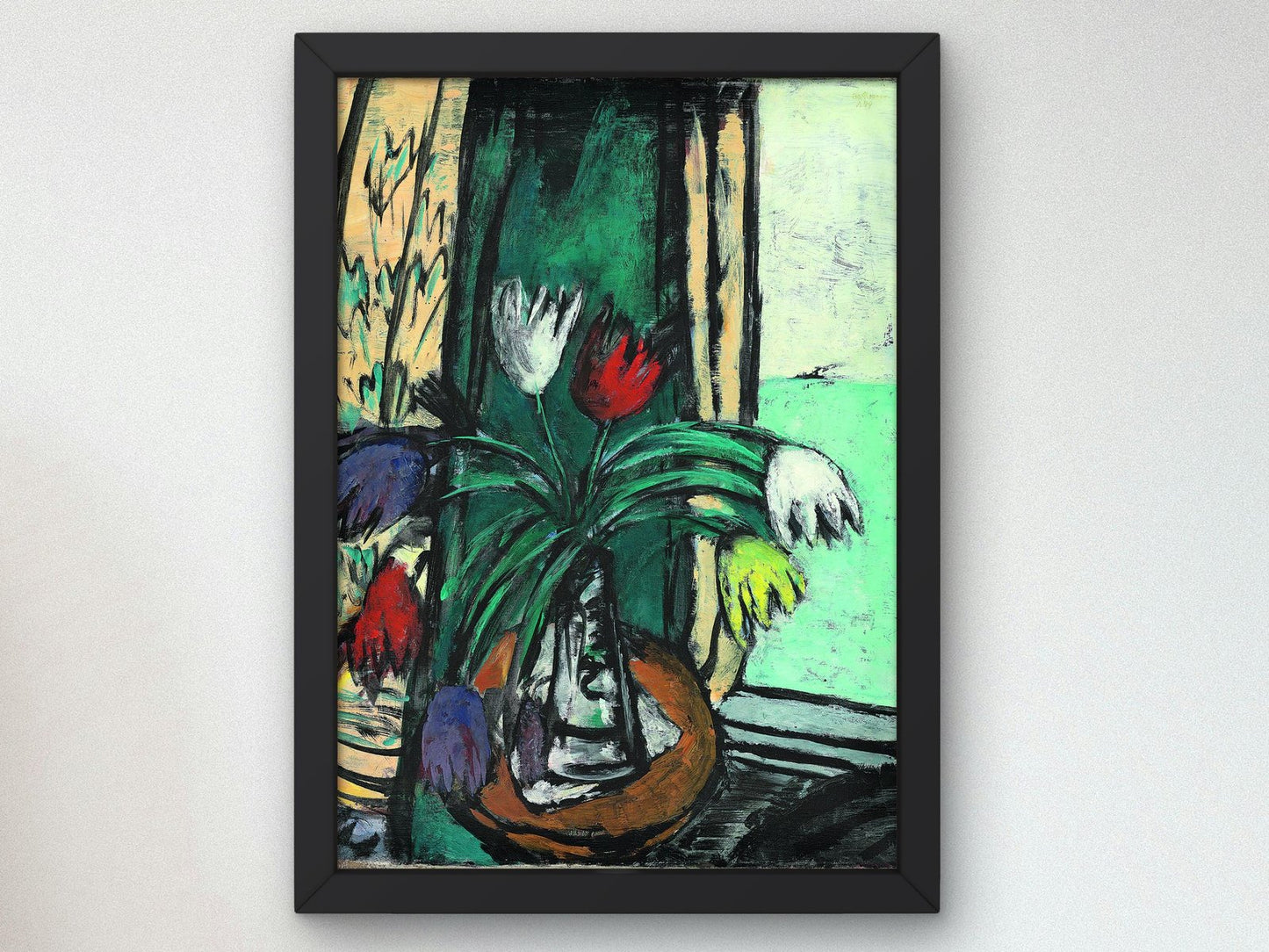 Still Life with Tulips and View of the Sea by Max Beckmann, 1938, Expressionism and Fauvism, fine art print