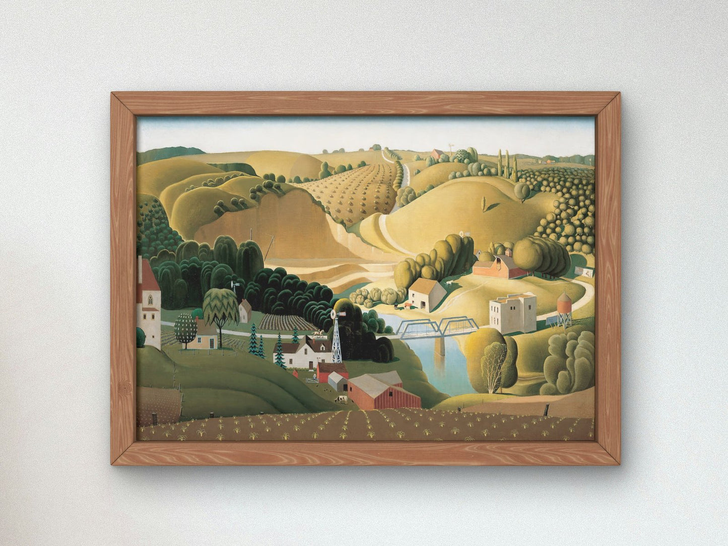 Stone City Iowa by Grant Wood, 1930, Art Deco and American Modernism, fine art print