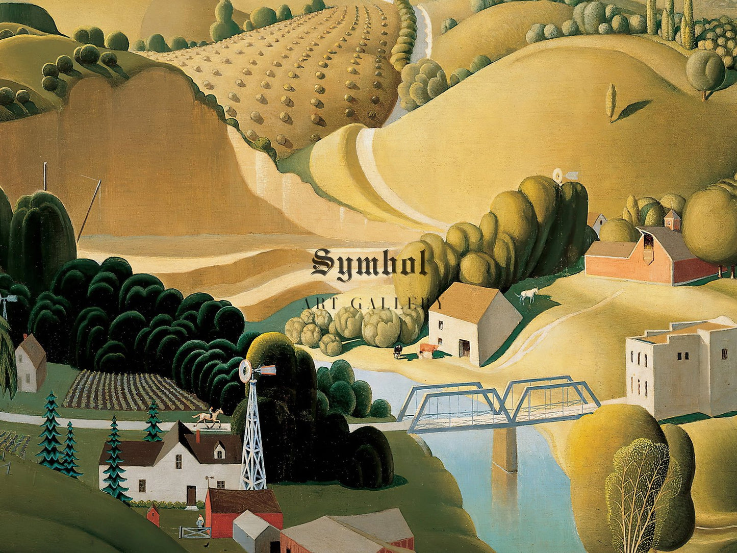 Stone City Iowa by Grant Wood, 1930, Art Deco and American Modernism, fine art print