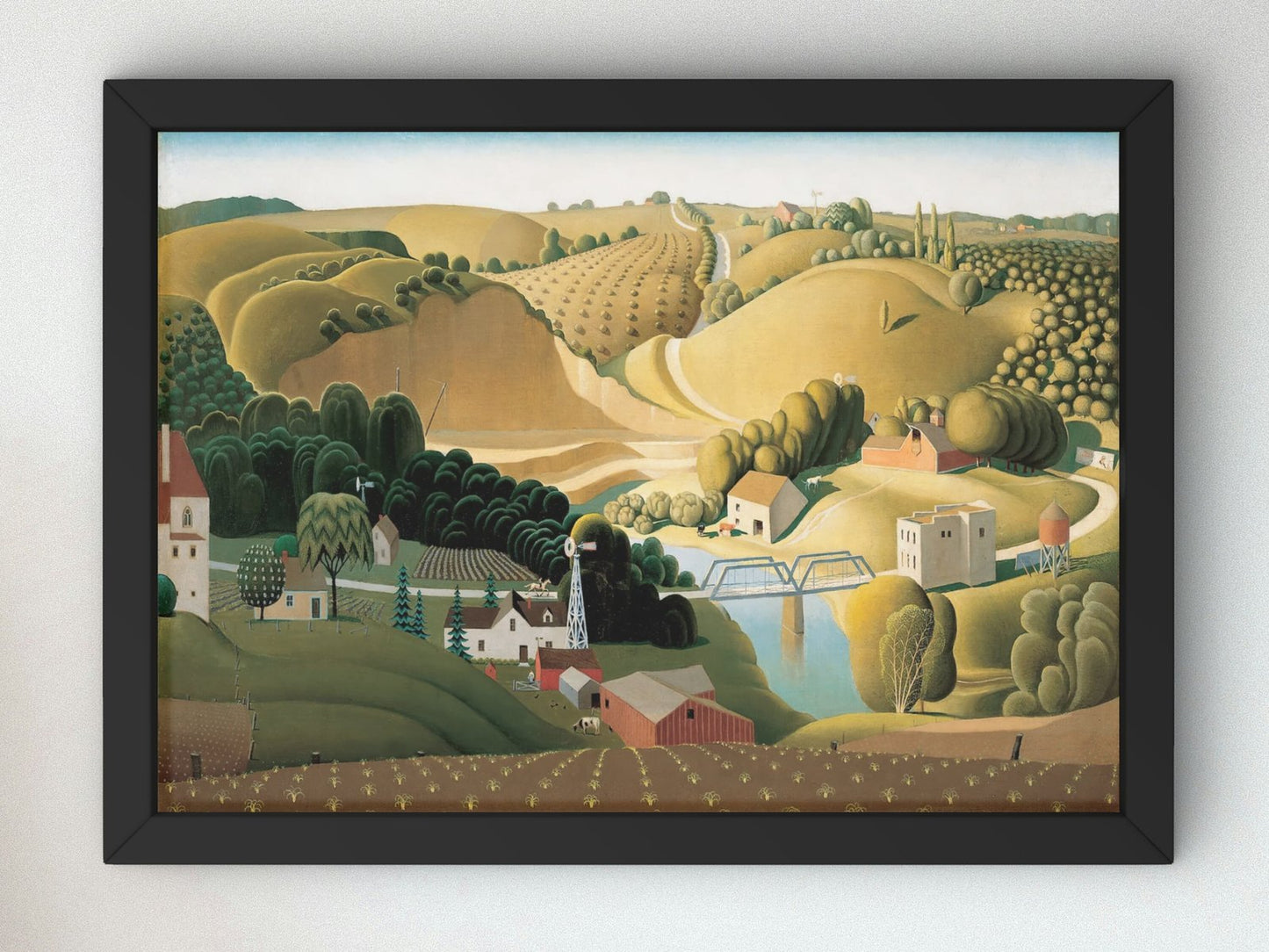 Stone City Iowa by Grant Wood, 1930, Art Deco and American Modernism, fine art print
