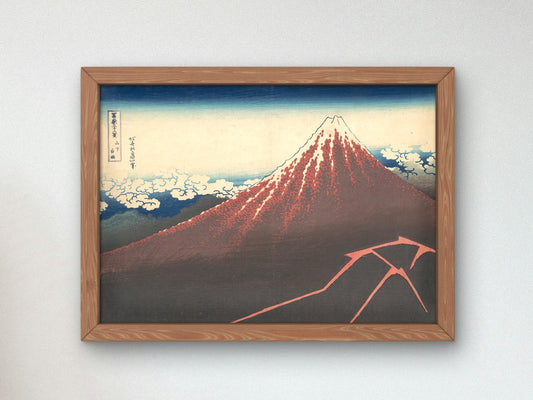 Storm Below Mount Fuji by Hokusai, 1832, Japanese Woodblock Prints, fine art print