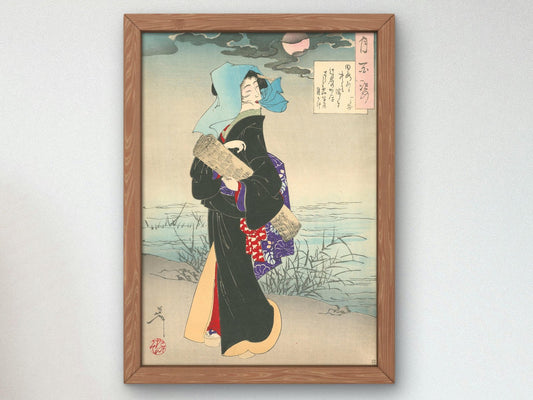 Streetwalker by Moonlight by Tsukioka Yoshitoshi, 1887, Japanese Woodblock Prints, fine art print