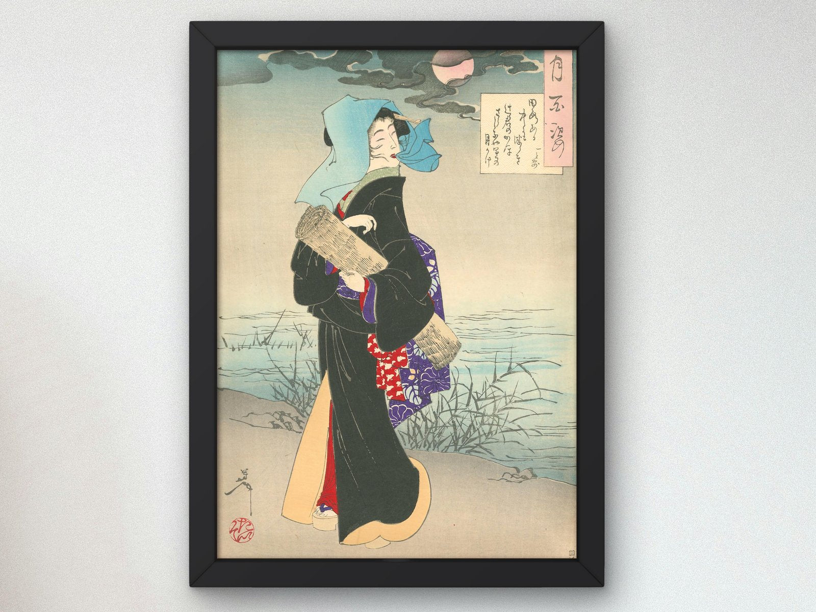 Streetwalker by Moonlight by Tsukioka Yoshitoshi, 1887, Japanese Woodblock Prints, fine art print