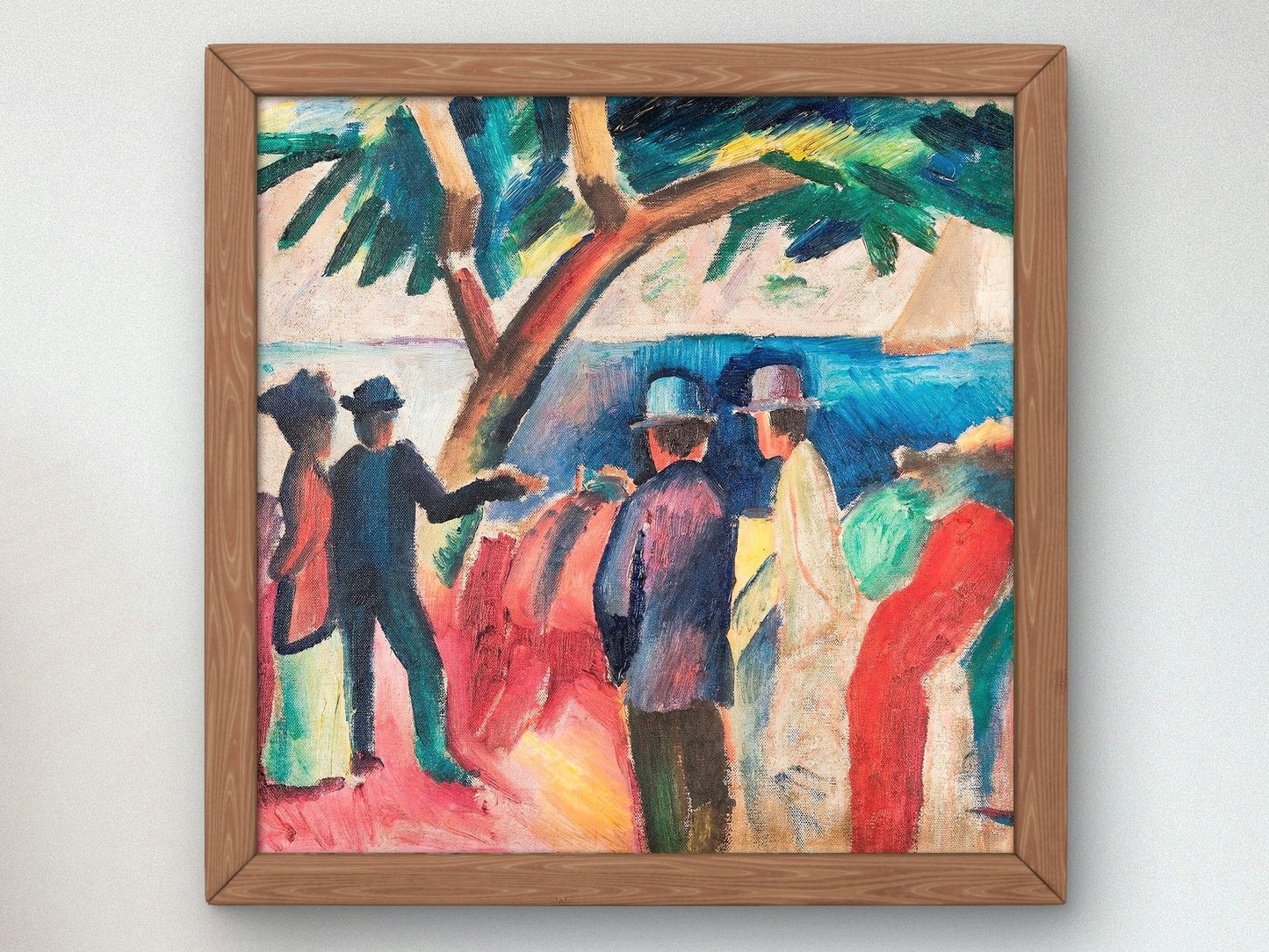 Strollers at the Lake II by August Macke, 1912, Expressionism and Fauvism, fine art print